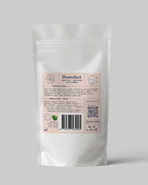 Probiotiskt tandpulver för känsliga tänder + tandblekning Soothing Mint 50 gr.